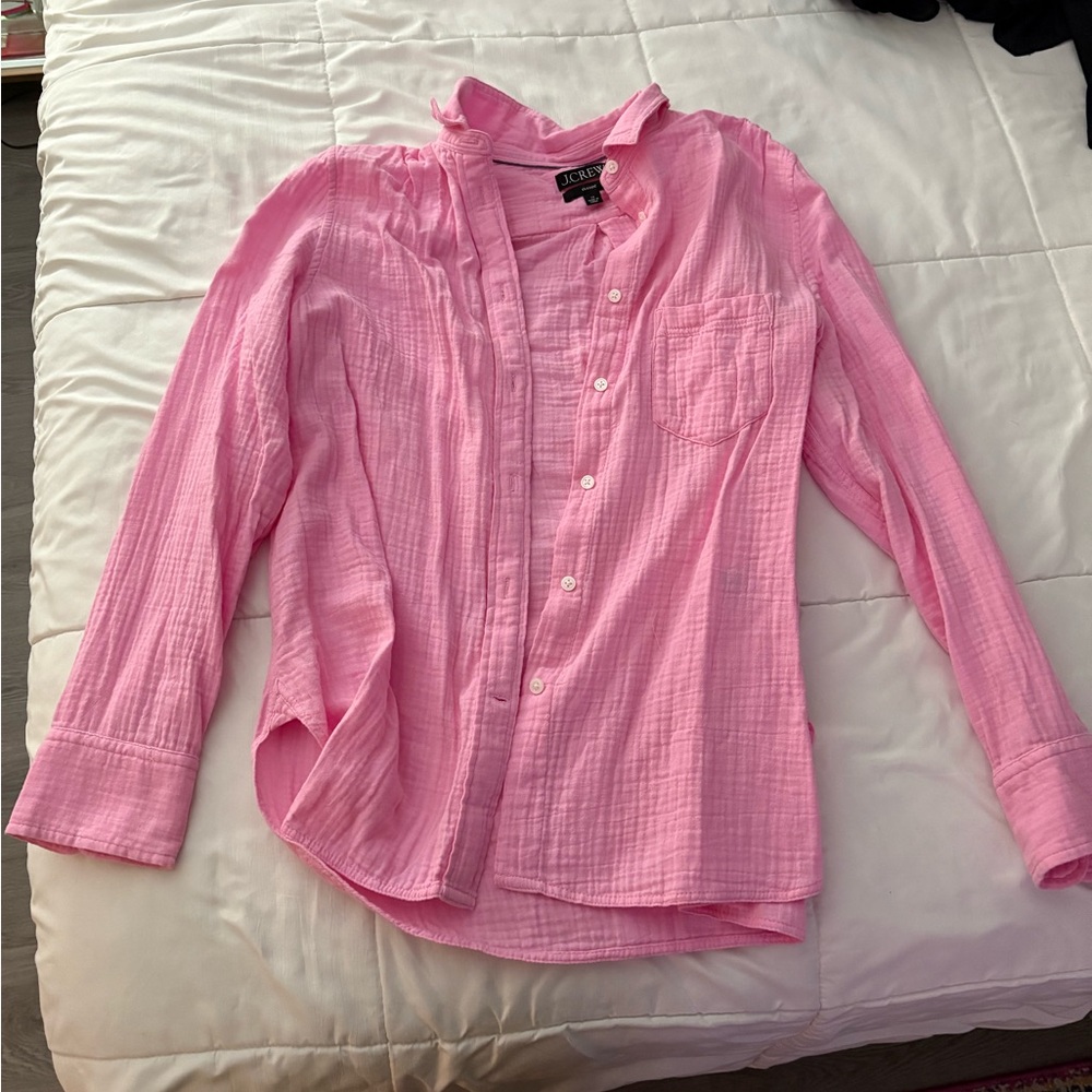 J. Crew pink button down shirt